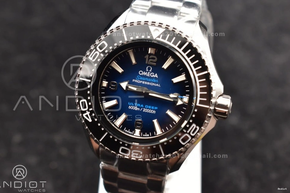 Black TF 6000M SS Dial SS Deep A2824 Blue Bezel Best 1:1 Ceramic Seamaster Bracelet Edition Ultra on 1223